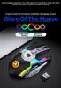 Partihandel Top Gaming Mouse Wirless 2.4GHz Esports Mouse A5 med färgstarka RGB Bakgrundsbelysning Ljus Sluta 7 Knappar 3 Gears Spel Möss USB Uppladdningsbar för stationära dator