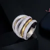 Designer Luxus Twist Linien Geometrie Zirkonia Verlobung Dubai Naija Braut Fingerringe Schmuck Sucht R141 210714