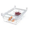 Plastic Clear Fridge Organizer Slide Under Shelf Drawer Box Rack Holder Refrigerator Kitchen Fruit Food Storage 40a 211112