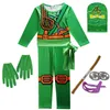 Ninja Cosplay Costumes Garçons et Filles Combinaison Arme Ensemble Cosplay Anime Fantaisie Pour Enfants Halloween Vêtements De Fête De Noël Q0910