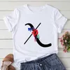 Sommer Brief Gedruckt Frauen T-shirt Kurzarm O Neck Tees Hemd für Mädchen T Top Weibliche Kleidung Koreanische Mode t-Shirt X0527