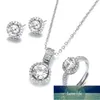 Kinel 18K Gold Zircon Jewelry Sets Engagement Ring Necklace Earring for Bridal Wedding Jewelry Valentine's Day Gift for Women Factory price expert design Quality