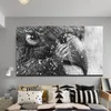 Preto e Branco Eagle Cabeça Pinturas de Canvas Pássaros Pássaros Arte De Parede Pôsteres Imagem de Sala de estar Animal Art Decor