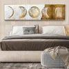 Modern Minimalistisk Golden Moon Decoration Painting Wall Pictures for Living Room Canvas Prints Stor storlek Heminredning