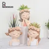 Roogo Design Little Fairy Girl Flower Pots Suwolentne garnki ogrodowe Dekorowanie domu 2109221509514