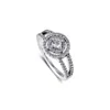 Clusterringen Authentiek 925 Sterling Silver Sparkling Double Ring Wedding Betrokkenheid voor vrouwen Fijne sieraden Gift Bijoux 2021322m