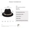 Elegant Ladies Black Winter Warm Hat Men's Fedora Small Edge Classic Jazz Felt Wool Imitation F33 Wide Brim Hats Elob22