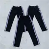 Men's Pants Classic White Ribbon Striped Embroidery Butterfly Needles Sweatpants Men Women Black High Street Quality Jogger Trousers