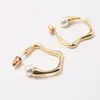 fashion studs wedding Stainless gold Dangle Earrings Steel Double rose gold silver be engaged Cartilage Earrings annular
