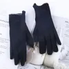Five Fingers Gloves Women's Winter Keep Warm Touch Screen Thin Section Mittens Single Layer Plus Velvet Inside Female Elegant Soft
