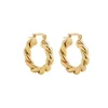 30mm Hoop Earrings New Gold Color Alloy Circle Loops Earring Twisted Wire Casual Sports Earings For Women Ladies