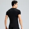 Sport T-shirt Mannen Elastische Sneldrogen Pro Fitness Pak Gym Crew Neck Tight Training Running Suit X0322