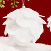 Decoración de la fiesta 3 PCS / SET Adornos de Navidad Bola de nieve blanca Árbol de boxed 8cm Petal Glitter Drop Ventilador Encanto