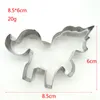 3 stks / set Rvs Eenhoorn Cookie Cutter Candy Biscuit Mold Bakken Gereedschap Regenboog Metalen Gebak Cake Fondant Cutters Mold