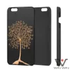 Partihandel Mode Black Phone Fodral Naturligt Trä PC Print Skräddarsy Design Logo Mönster Shocksäker för iPhone 6S 7 8 Plus 11 12 Pro X XR XS Max Back Cover Shell