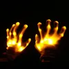 LED Coloré Arc-en-ciel Gants rougeoyante Partie de Noël cadeau de Noël à la main des os de la main Magic doigt show fluorescent danse clignotant gyq