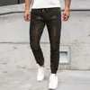 Jeans pour hommes Hommes Hommes Casual Fitness Patchwork Bodybuilding Poche Peau Pleine Longueur Pantalon De Sport Pantalon Lavé