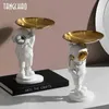 Diver Statue With Tray Sculpture Home Decor Figurine Desk Storage Multifunction TV Cabinet Ornaments Room Decoration Crafts Gift 211101