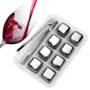 304 Stainless Steel Ice Cube Cooler Reusable Chilling Stones for Whiskey Wine Keep Your Drink Longer Cold Metal Cooling with box gift