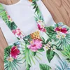 Nouveau-nés filles garçons vêtements été mode enfants barboteuses vert ananas forêt tropicale humide fleur impression mouche manches Ha Yi combinaisons pour enfants vêtements pour enfants