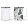 10 oz Sublimation Tasse À Café En Acier Inoxydable Vide Handgrid Tasse À Eau Transfert De Chaleur Revêtement Vin Tumbler Festival Fête Cadeau