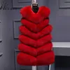 Fashion faux fur vest coat Women Casual street wear Fox Fur Jacket Waistcoat Plus size 3XL Sleeveless teddy coat feamle 210927