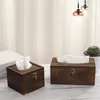 Tissue Boxes & Napkins Wooden Box Paper Napkin Holder Dispenser Case Bathroom Office Desk Decor