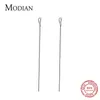 Moderne minimalistische eenvoudige charme lange ketting daling oorbellen voor vrouwen meisjes 925 sterling zilveren dangle oorbel Koreaanse stijl sieraden 210707