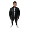 Men's Fur & Faux Man PU Leather Jacket Autumn Mandarin Collar Biker