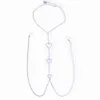 Mode Strass Holle Liefde Hart Tepel Ketting Sieraden Non Piercing Crystal Body Chain Bh Ketting Sexy Lingerie voor Vrouwen P083125