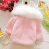 Baby flickor tjock kappa kappa snögubbe tryck långärmad ytterkläder söt varm pom pom poncho jacka för hösten, vinter, 0-3 år