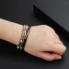 Bracelet NEVER GIVE UP Lettre Twist Bracelet Inspirant Hommes Vintage En Acier Inoxydable Manchette Bracelets Bracelets Pour Femmes Tendance Bijoux