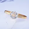 Bangle Fashion CZ Micro Pave Open Cubic Zirconia Gold Color Wire Gift for Women240T