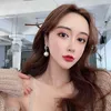 Korean Exquisite Retro Metal Micro-inlaid Zircon Pearl Hoop Earrings Simple Temperament Dangle Female Fashion Jewelry & Huggie