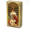 Tarocchi dorati 78 pezzi con guida Set di libri di divinazione per principianti Carte da gioco in stile Art Nouveau classico