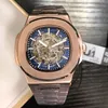 Watch Men Watch 자동 기계적 중공 시계 클래식 스타일 42mm 풀 스테인레스 스틸 5ATM 방수 Sapphire Super Luminous U1