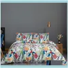 Yatak Malzemeleri Tekstil Ev Gardenbedding Setleri Set Amerikan Tarzı Yorgan Yorgan Er Yastık Kılıfları İkiz Kraliçe Çiçek Yüksek Kalite Bırak D