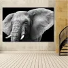 Art noir blanc éléphant impression peinture sur toile Art toile impression décoration pour salon Animal photo mur