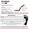 Summer FLIP FLOPS Women Shoes Slippers Slides PU Shallow Spike Heels Outside Square Toe Black Size 35-40 Fashion 210507