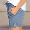 Solid Färg Straight Pocket Casual Short Pant Summer Mid Midist Lace-up Loose Plus Size Mini Shorts 210604