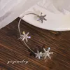 Sparkling Gold Snowflake Fake Cartilage Earring for Women Without Piercing Cuff Non-piercing Clips Rings Jewelry