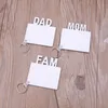 Tom mamma pappa familj mdf nyckelringar nyckelringar sublimering värmeöverföring foto trä diy keychain nyckelringar smycken gör