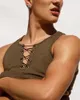 Men's Tank Tops 2021 Summer Men Top Casual Sleeveless Vest Strap Solid Lace-up Design For Sports