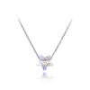 Hanger Kettingen Simple Design Rose Gold CZ Crystal Star Charm for Women Trendy Titanium Steel Office Necklace N20212