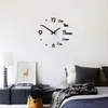 Sticker mural 3D amovible Clock Horloge DIY Auto-adhésive Art Silent Home Salon Decor1