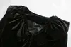 Vintage noeud papillon ceintures velours veste femmes élégant col en V à manches longues bureau manteau femme survêtement Chic hauts 210521