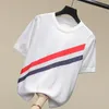 mens T shirts fashion personalized Men and women Striped Design Tee Tops Female Tshirts quality High elasticity Oversize