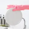 Gants en silicone avec brosse Gant de lavage de vaisselle en silicone de sécurité réutilisable Mitten résistant à la chaleur Outil de nettoyage de cuisine w-00856