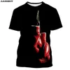 Jumeast Brand Män Kvinnor 3D Tryckt T-shirt Hängande Boxningshandskar Kortärmad Fashion T Shirt Sport Pullover Sommar Toppar Tees 210629