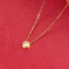 2022 Singel CZ Diamond Pendant Rose Gold Silver Color Necklace For Women Vintage Collar Costume Smycken Endast med Bag64890898457670